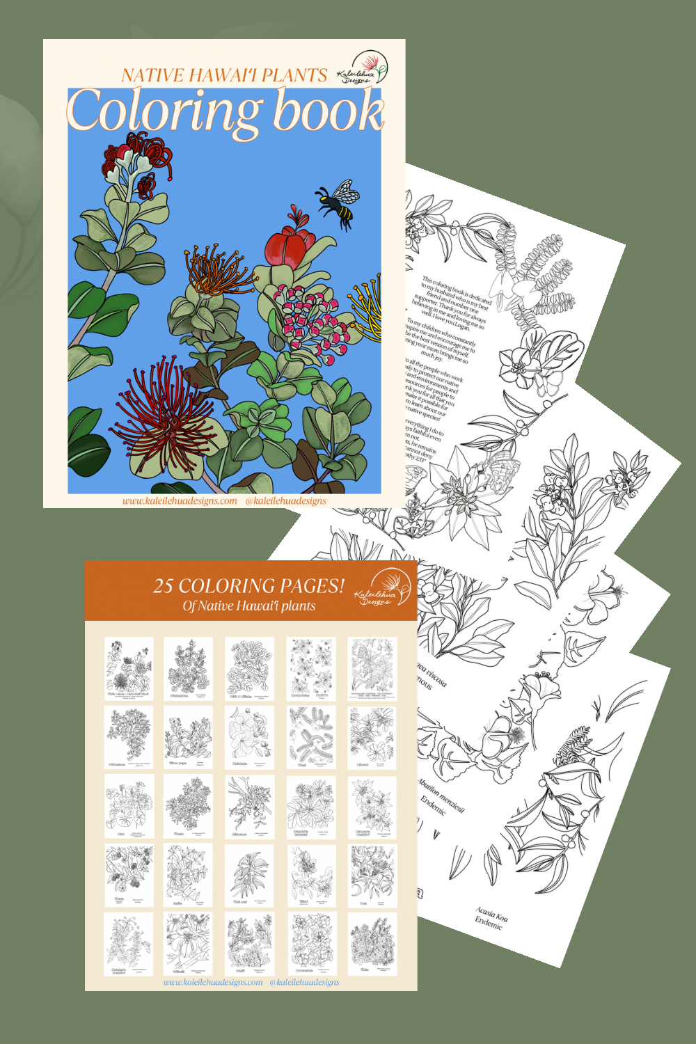 Native Hawaii plants coloring book